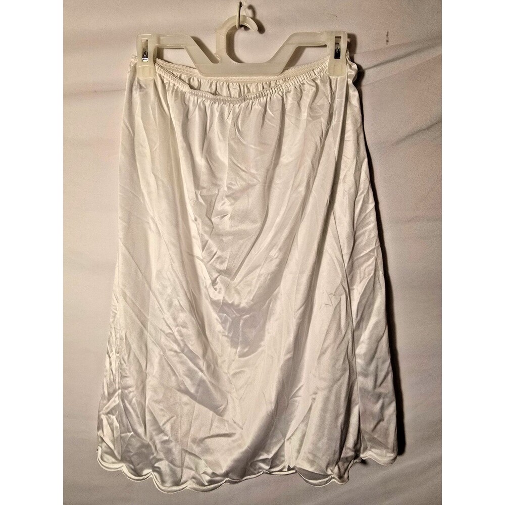 Sears Vintage White Slip Womens Size Large Elastic Waist  L Skirt Lingerie